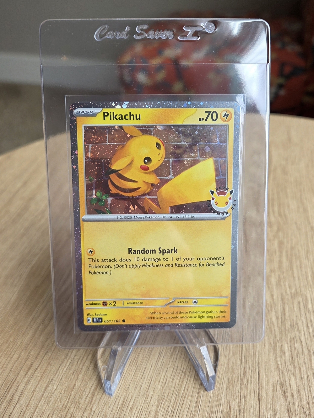 Pikachu Cosmos Holo Yellow Trading Card Pokemon Day Stamp Temporal Forces Set